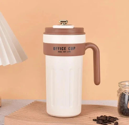 650ml Stainless Steel Temperature Display Coffee Cup - Brown