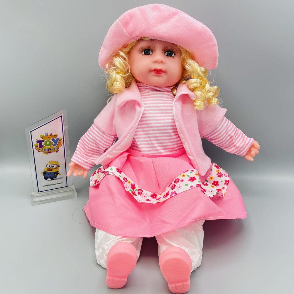Stuffed Musical Doll - Light Pink
