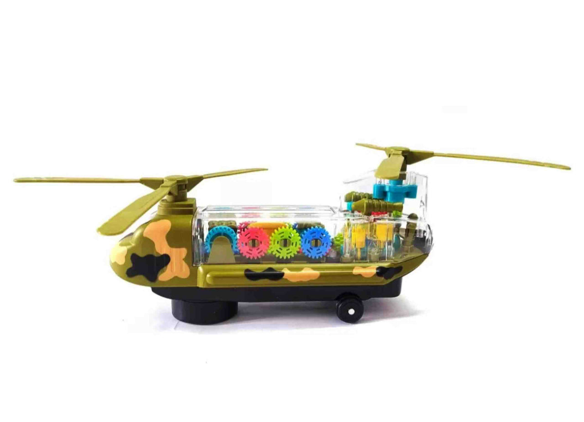 Musical Gear Transparent Helicopter With Lights