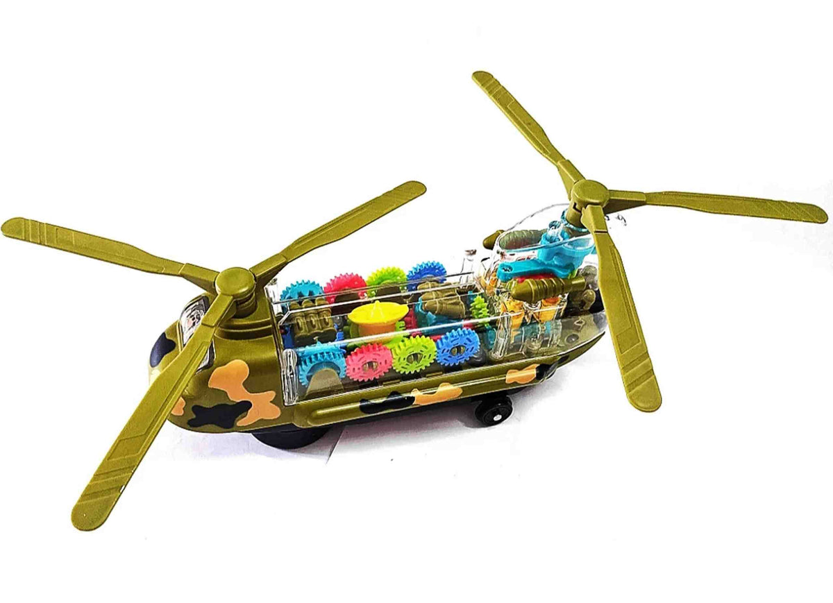 Musical Gear Transparent Helicopter With Lights