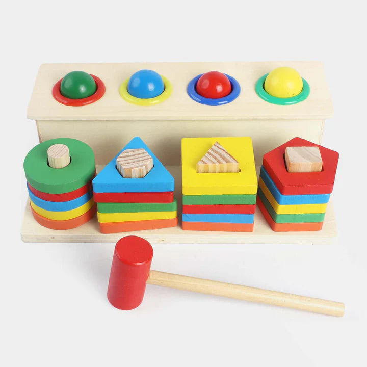 Wooden 2in1 Shape Sorter & Pounding Game