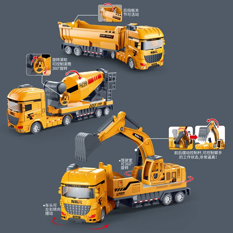 1Pc Friction Movable Engineering Truck - Assortment