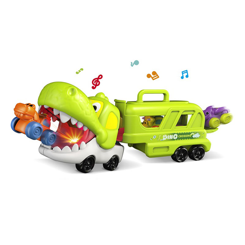 Kids Inertial Dinosaur Truck With Light & Sound - 2Pcs Cars