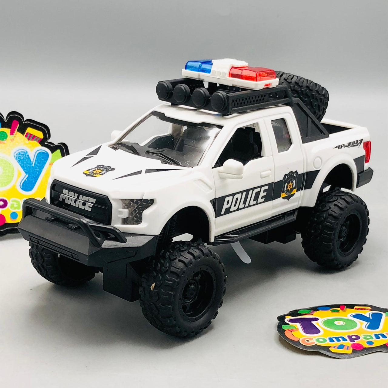 1Pc ABS Inertial Police Ford Raptor Model With Light & Sound