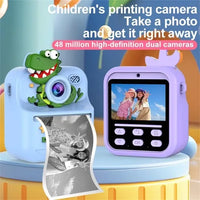 Kids Dinosaur Themed Instant Print Camera With Silicon Case