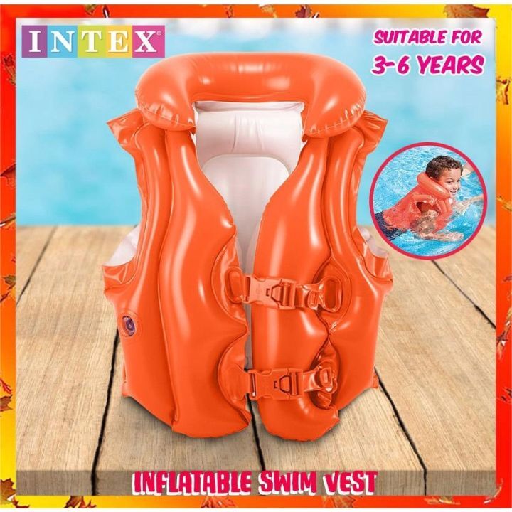 Intex Deluxe Inflate Swimming Vest - Red