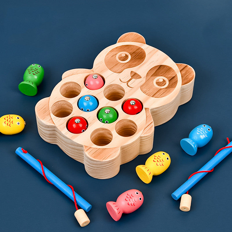 Wooden Panda Shape Fishing Game