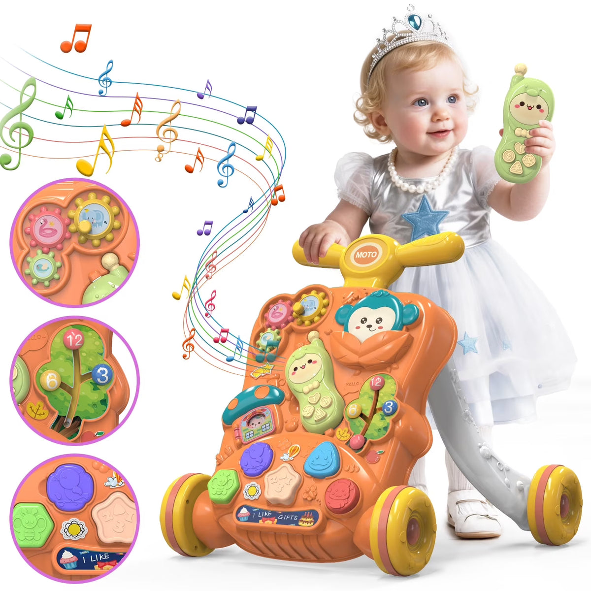 Multi-functional Baby Puzzle Activity Walker - Red