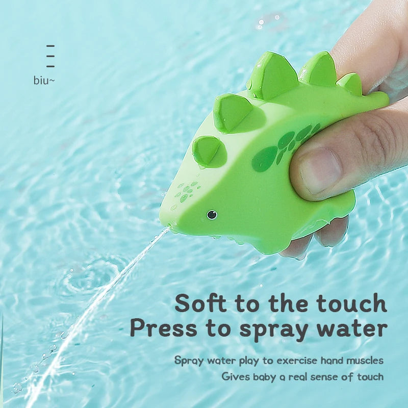 6Pcs Vinyl Dinosaur Baby Bath Toys