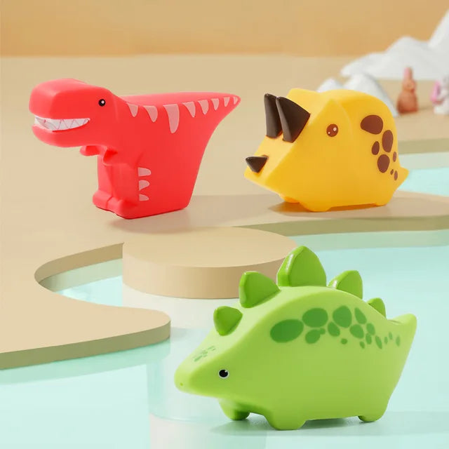 6Pcs Vinyl Dinosaur Baby Bath Toys
