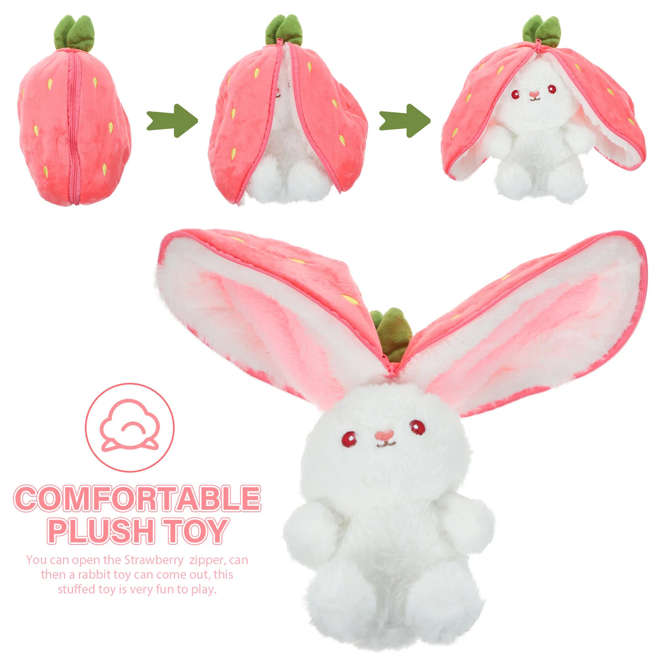 7* Inches Easter Plush Bunny With Zipper