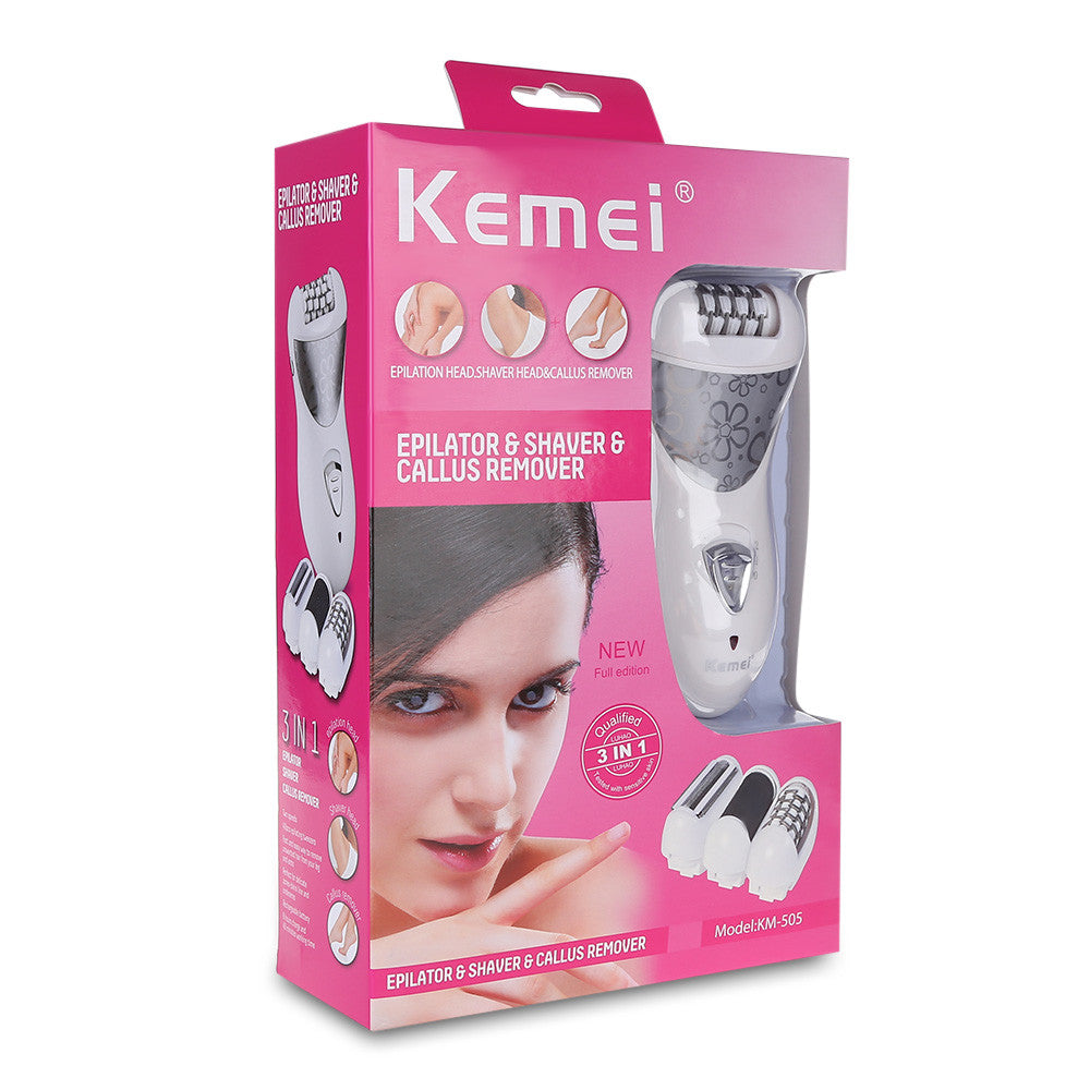 Kemei 3-in-1 Rechargeable Cordless Epilator Hair Remover
