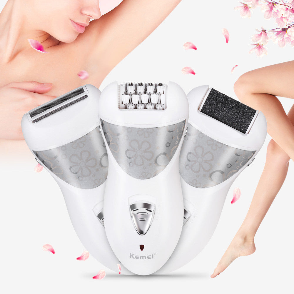 Kemei 3-in-1 Rechargeable Cordless Epilator Hair Remover