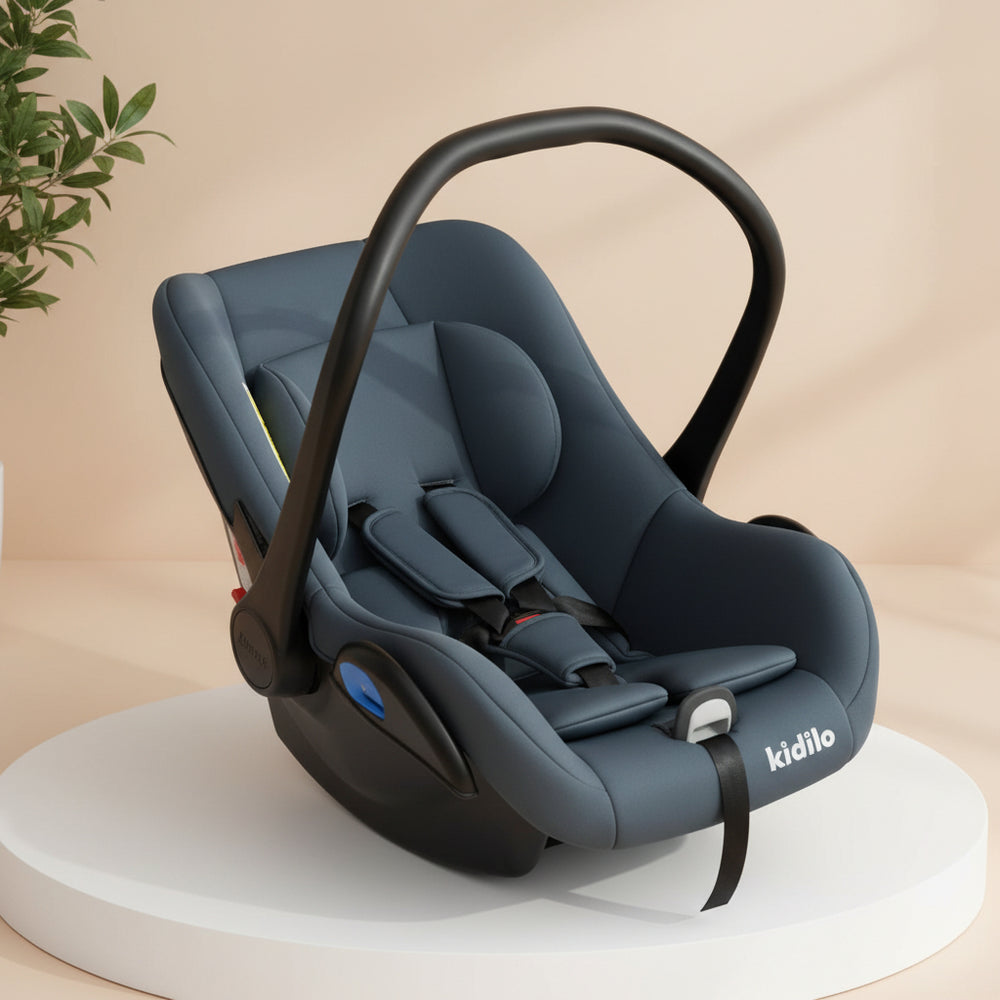 Kidilo Premium Baby Carry Cot With Canopy - Navy Blue