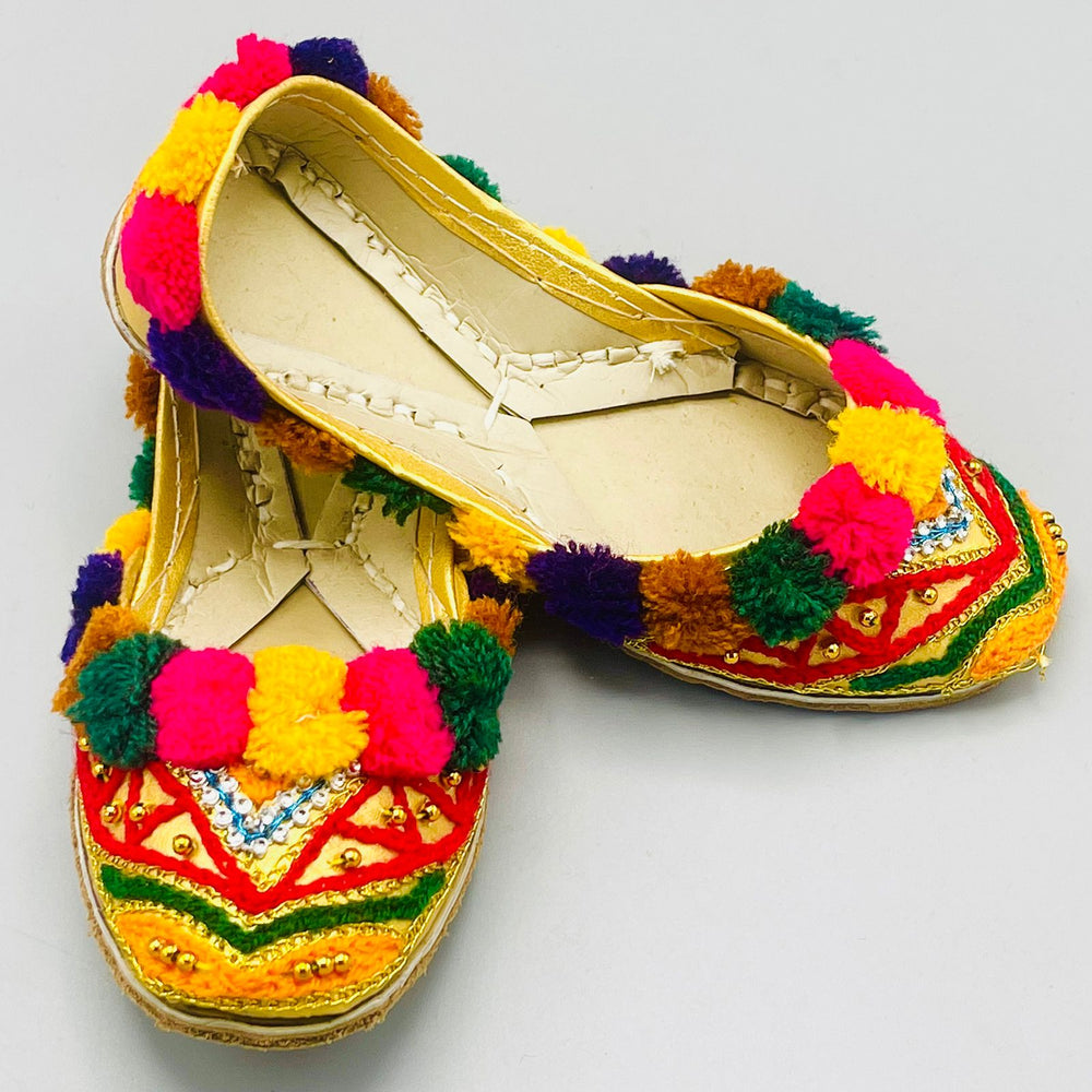 Hand-Made Multani Khussa for Girls - Multi