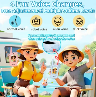 2Pcs Rechargeable Kids Video Walkie Talkie