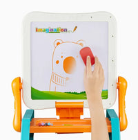 Kids 2in1 Drawing & Building Blocks Table With Stool
