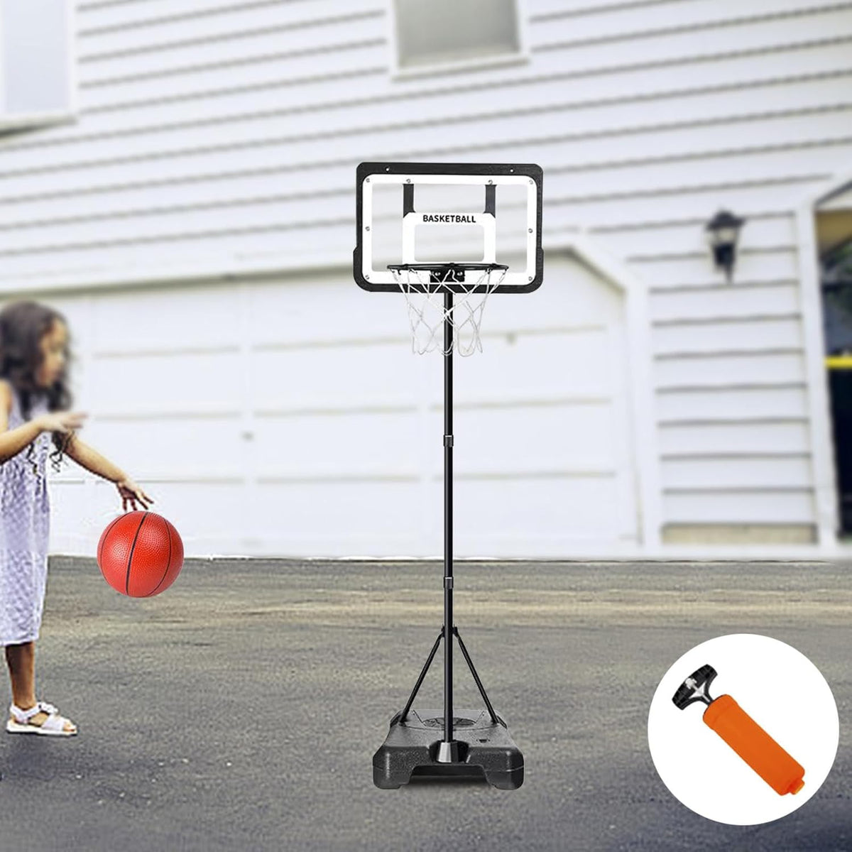 74.8in Kids Adjustable Height Basketball Play Set