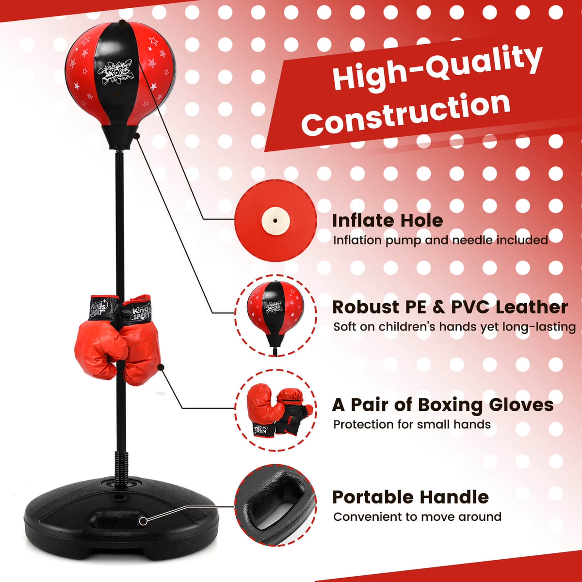 Kids Adjustable Height Boxing Stand