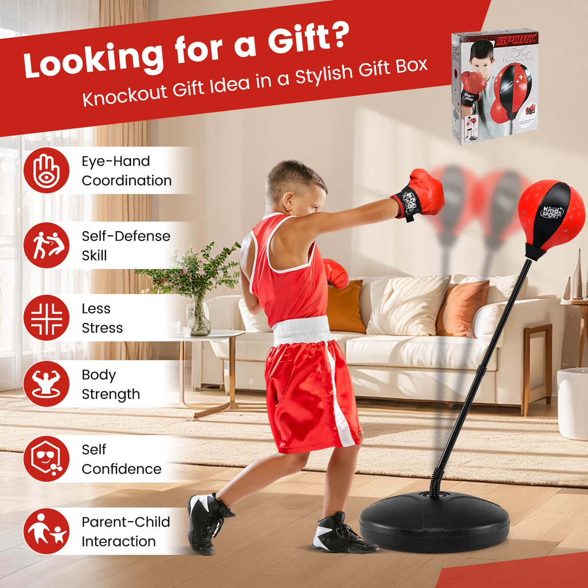 Kids Adjustable Height Boxing Stand