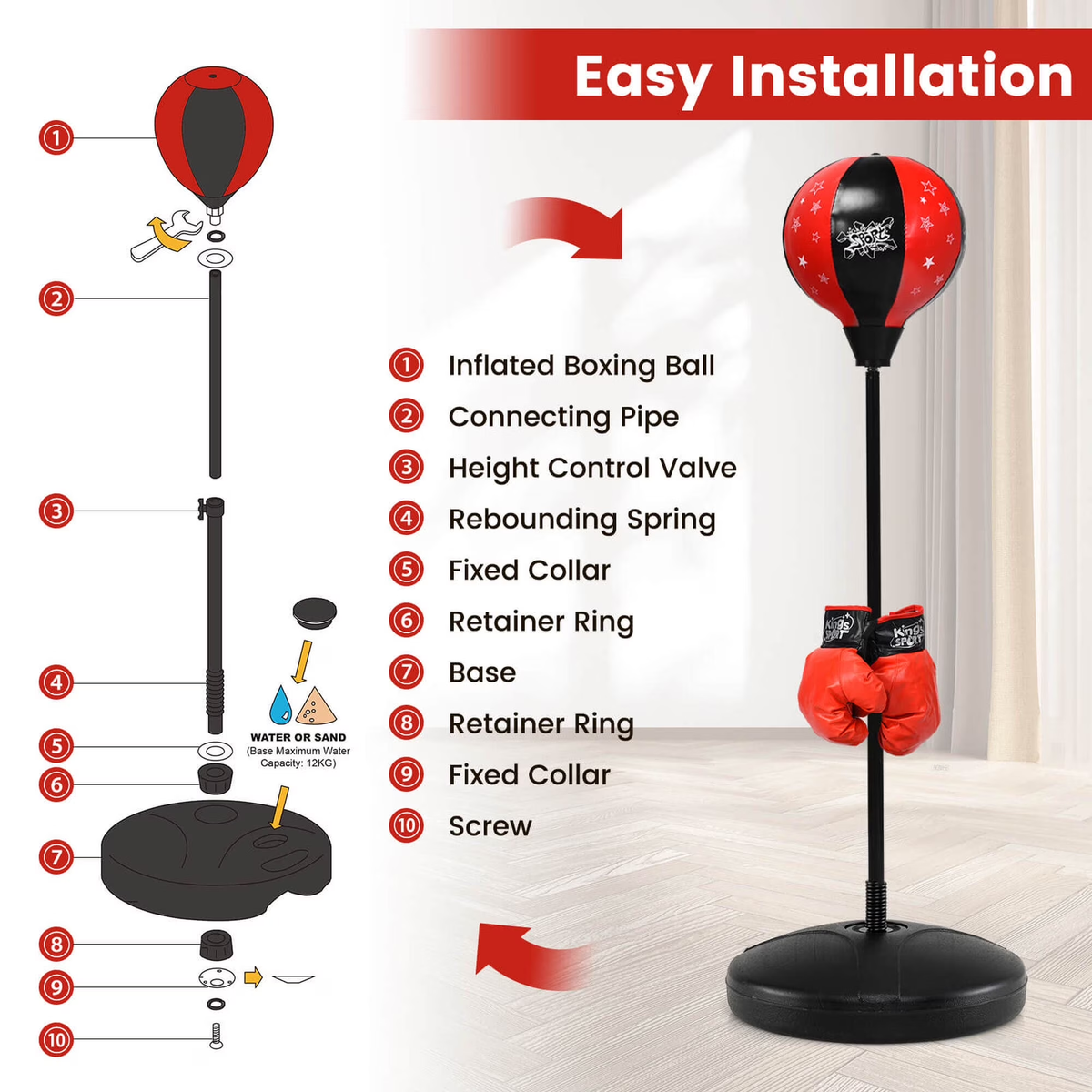 Kids Adjustable Height Boxing Stand