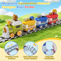 18Pcs Kids Bear Train Track Set With Smoke