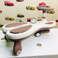 Kids Butterfly Ride-on Auto Walker Twist Car - Coffee