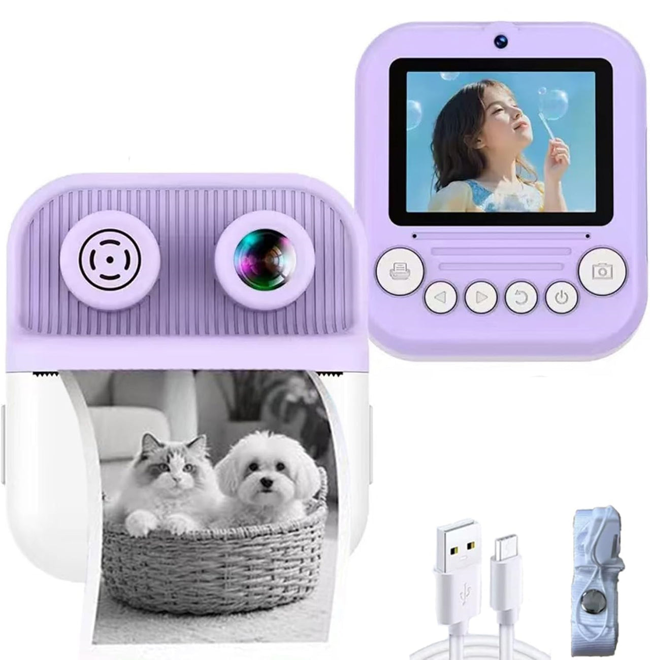 Kids Cute Dual Lens Instant Digital Print Camera
