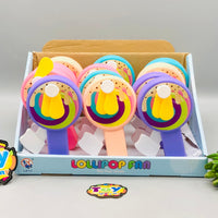 Kids Cute Mini Lollipop Hand Press Fan - 1Pc