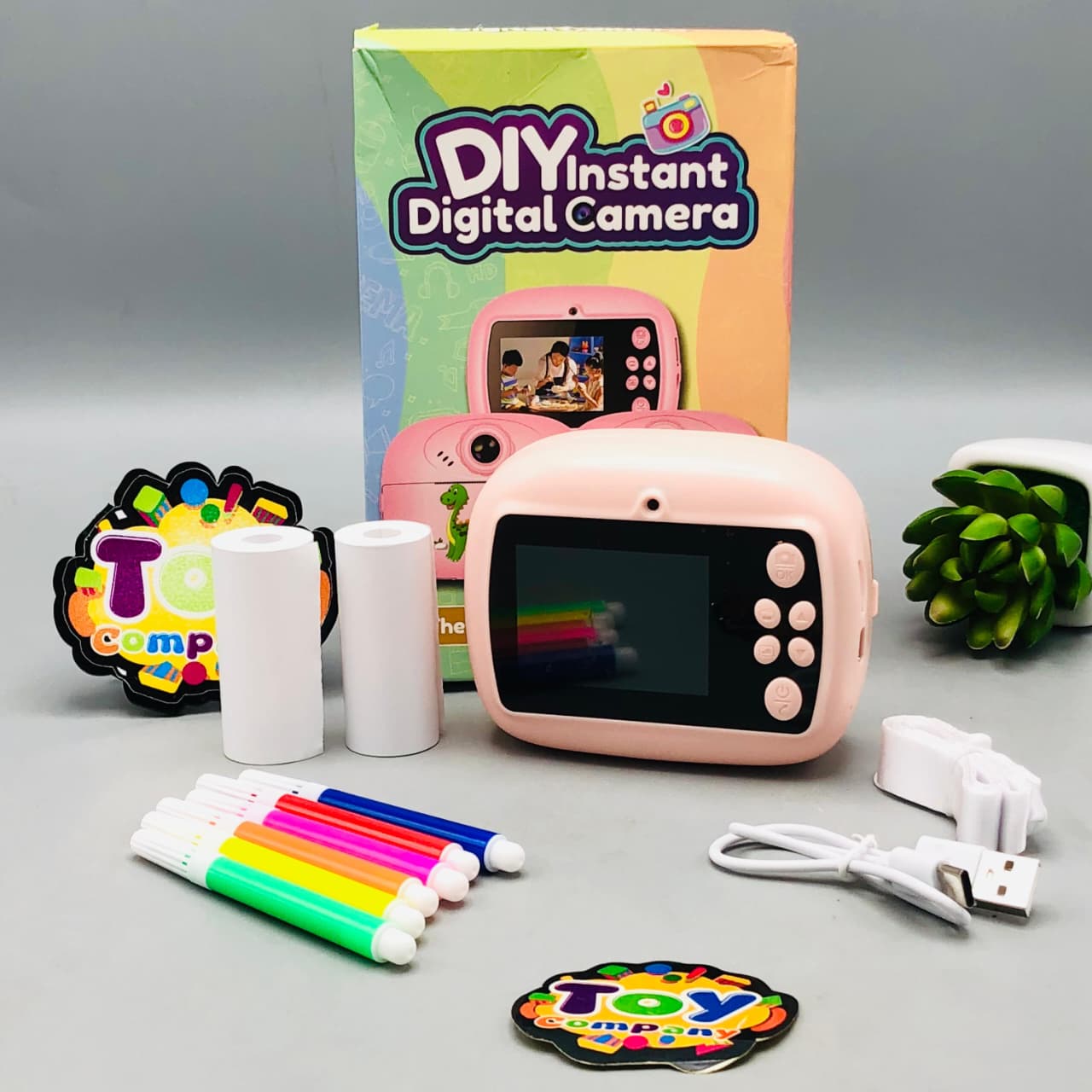 Kids Cute Panda Themed Instant Digital Print Camera - Pink
