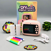 Kids Cute Panda Themed Instant Digital Print Camera - Pink