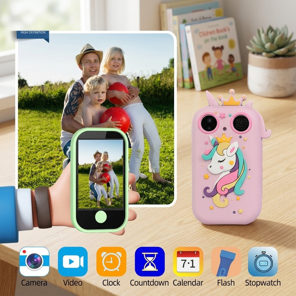 Kids Digital Touch Phone With Unicorn Silicon Case