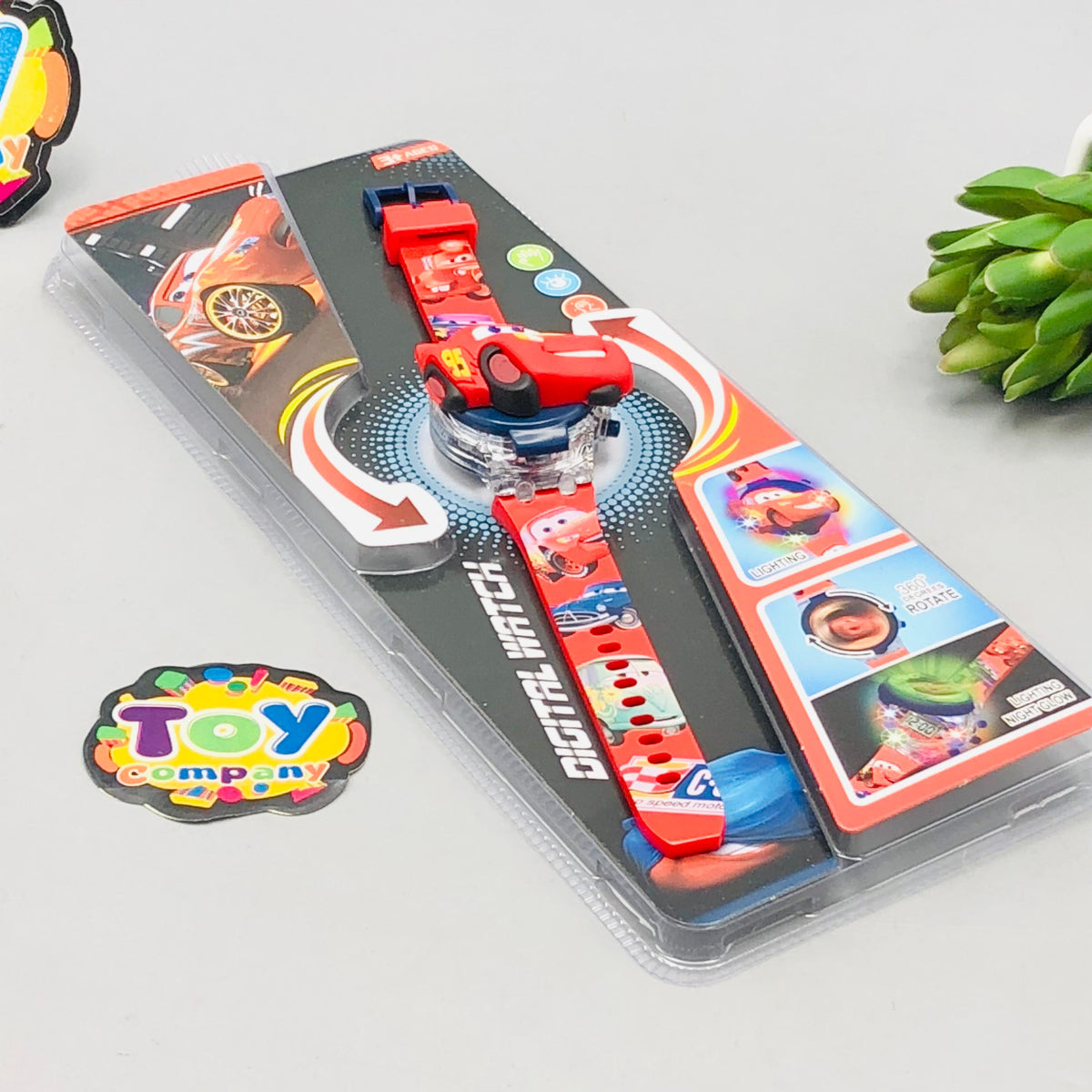 McQueen Theme Kids Digital Watch With Lights
