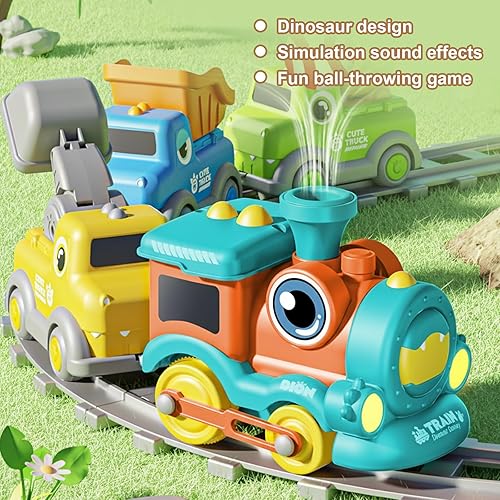 18Pcs Kids Dinosaur Ball Blowing Train track Set