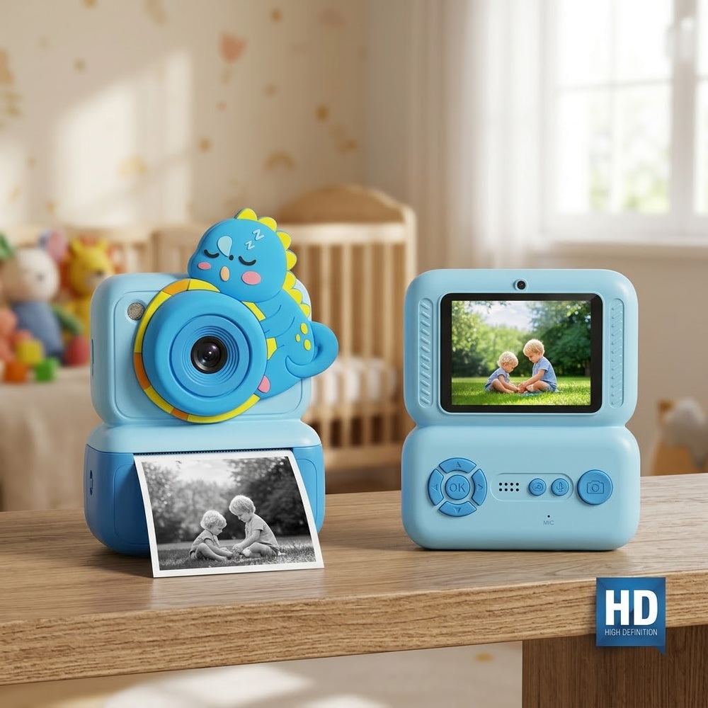 Kids Dinosaur HD Screen Instant Print Camera