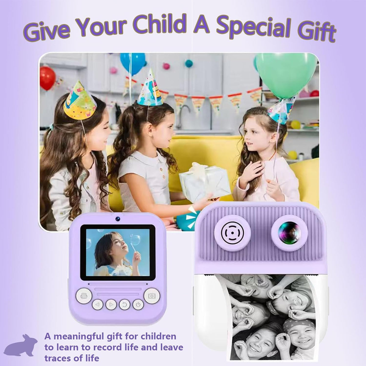 Kids Cute Dual Lens Instant Digital Print Camera