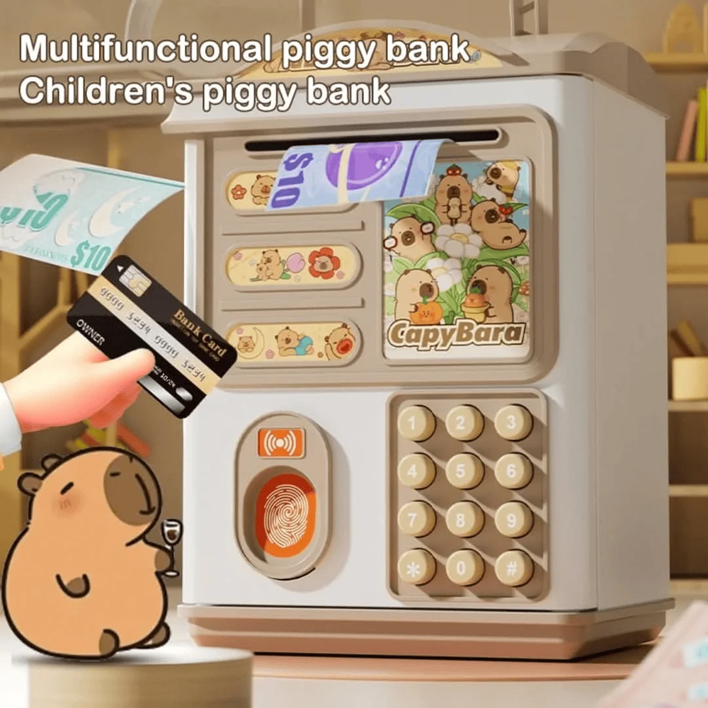 Kids Fingerprint & Swipe Card Unlock ATM Machine