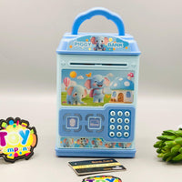 Kids Fingerprint & Swipe Card Unlock Piggy Bank - Blue