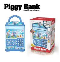 Kids Fingerprint & Swipe Card Unlock Piggy Bank - Blue