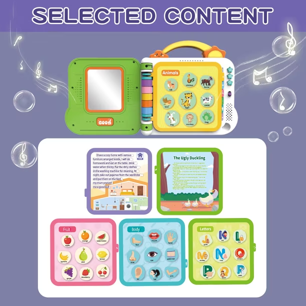 Kids Fruit & Animal Themed Touch & Teach Learning Book