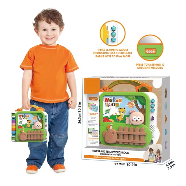 Kids Fruit & Animal Themed Touch & Teach Learning Book