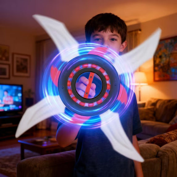 Kids Glow Spin Hand Shuriken Toy