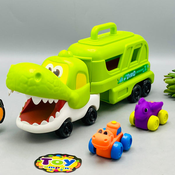 Kids Inertial Dinosaur Truck With Light & Sound - 2Pcs Cars