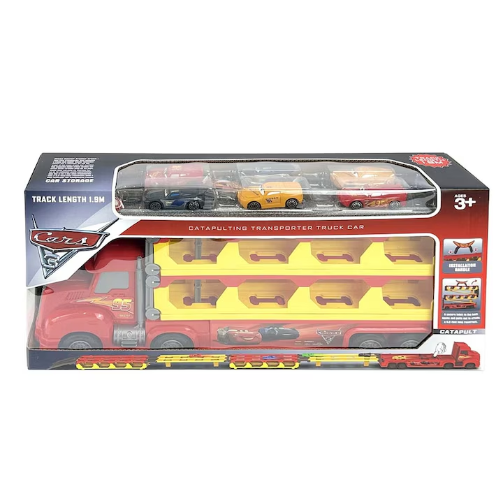 Kids Inertial Foldable McQueen Truck Track Set - 6Pcs Cars