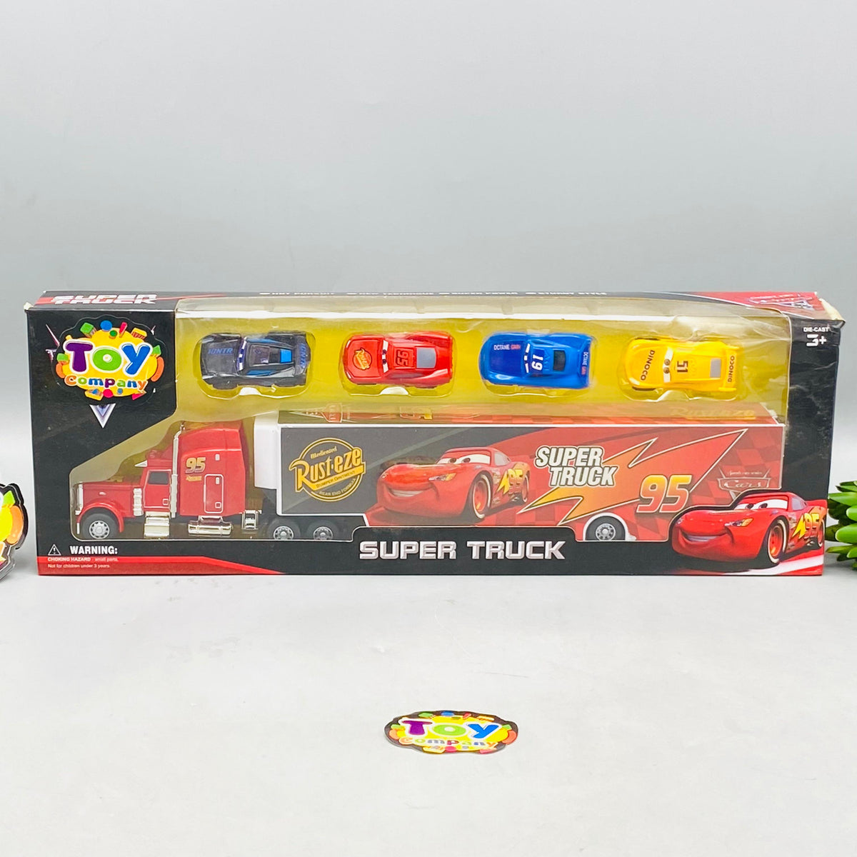 Kids Inertial McQueen Truck With 4Pcs Mini Cars