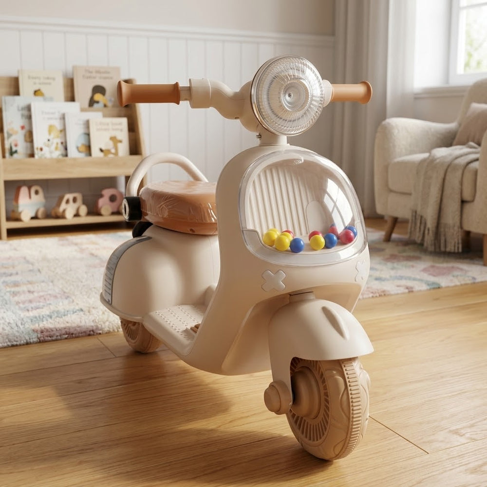 Kids Italian Retro Vintage Vespa Scooter - Beige