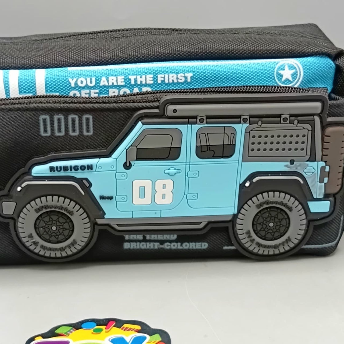Kids Jeep Themed Pencil Pouch - Blue