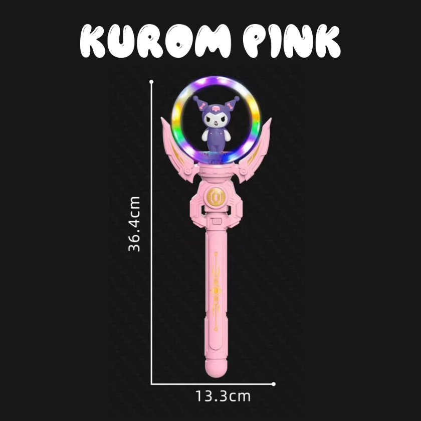 Kids Kuromi Theme Magic Flash Rotating Wand - 1Pc