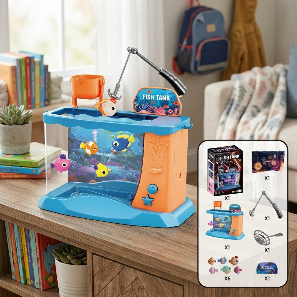 Kids Magnetic Fishing Game With Aquarium Tank