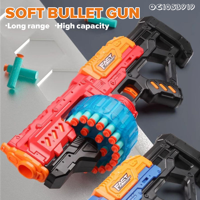 Kids Manual Soft Bullet Target Shoot Submachine Gun